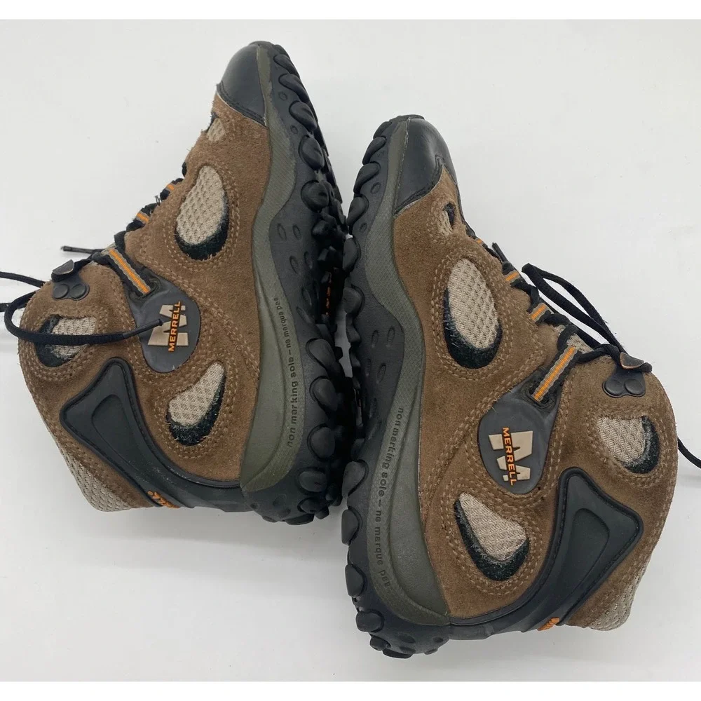 Merrell Chameleon Mid Waterproof Kids Hiking Boots Brown Grey 80033Y Size 1Y